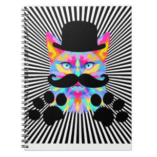 Caderno Espiral Sr. Mustach cat