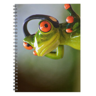 Caderno Espiral Sr. Sapo com fones de ouvido