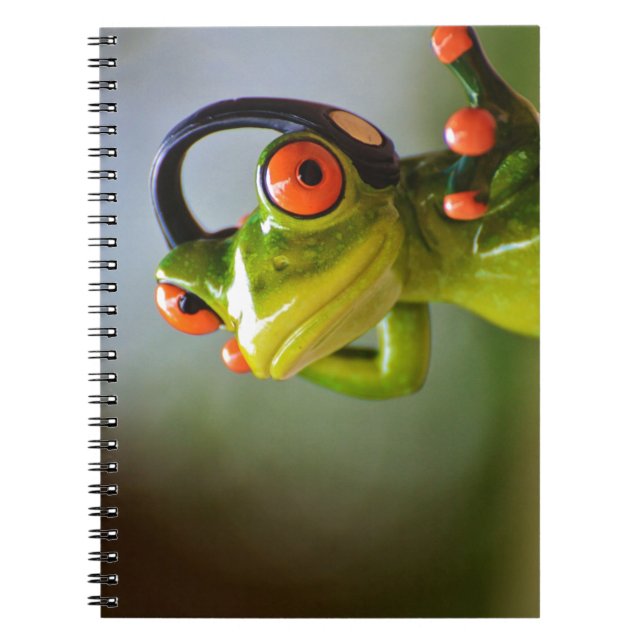 Caderno Espiral Sr. Sapo com Fones de ouvido (Frente)