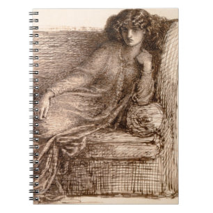Caderno Espiral Sra. Jane Morris Reclining em um sofá