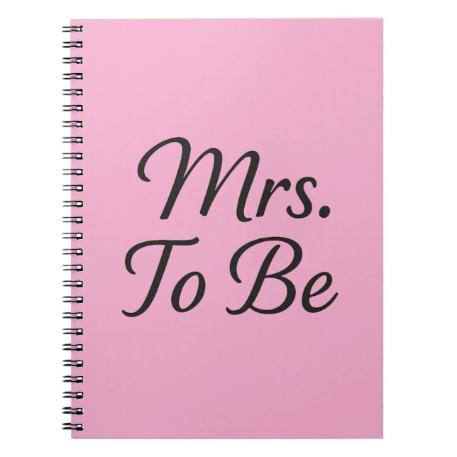 Caderno Espiral Sra. To Be - Elegante Bridal Notebook Design (Frente)