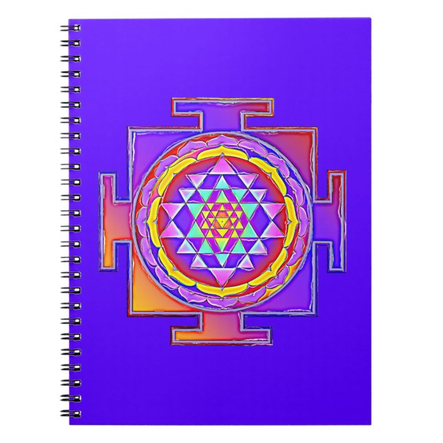 Caderno Espiral Sri Yantra - Símbolo hinduísmo Design 1 (Frente)