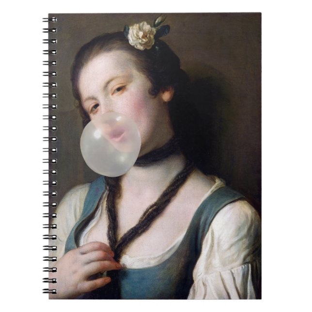 Caderno Espiral Srta. Sassy soprando chiclete (Frente)
