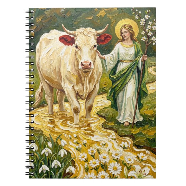 Caderno Espiral St. Brigid & The White Cow (Imbolc) (Frente)