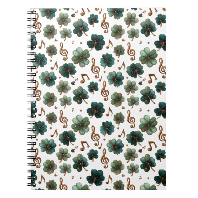 Caderno Espiral St. Patrick’s Day Musical Shamrock (Frente)