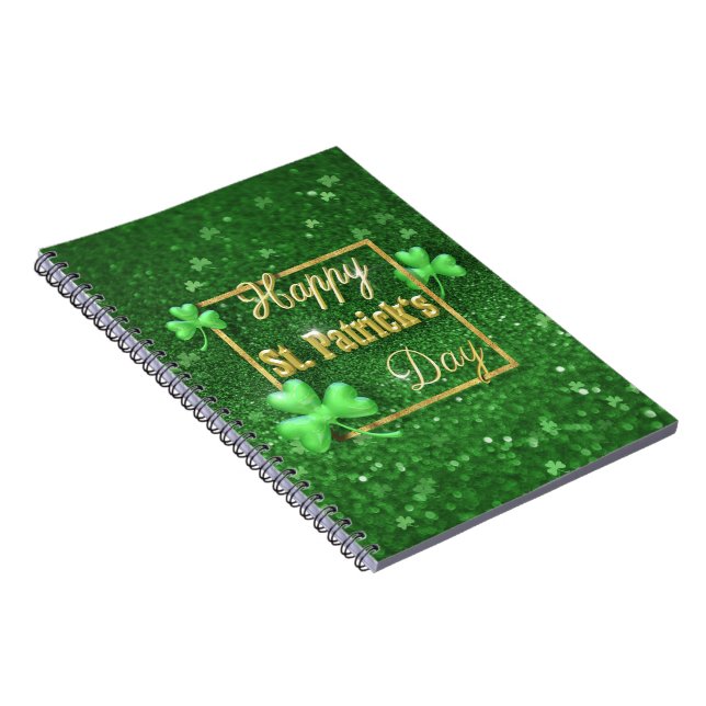 Caderno Espiral St. Patrick's Day Gold Shamrock (Lado Direito)