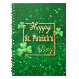 Caderno Espiral St. Patrick's Day Gold Shamrock