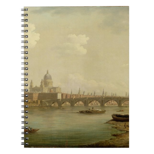 Caderno Espiral St Paul e ponte de Blackfriars, Londres, c.1770- (Frente)