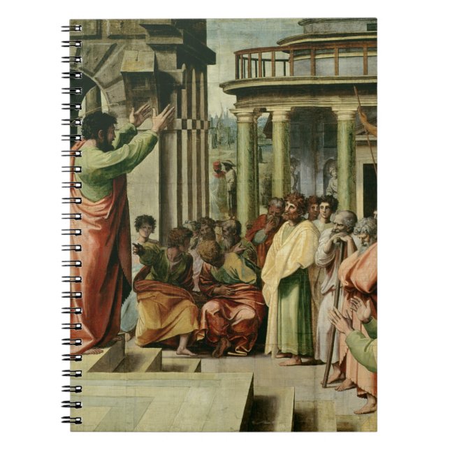 Caderno Espiral St Paul que Preaching em Atenas (desenhos animados (Frente)