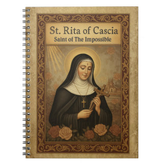 Caderno Espiral St Rita of Cascia Saint of the Impossible Catholic