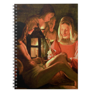 Caderno Espiral St. Sebastian tendido pela mulher santamente (o