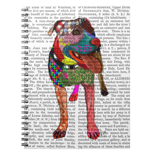 Caderno Espiral Staffordshire Bull Terrier - Patchwork (Frente)
