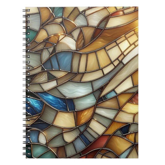 Caderno Espiral Stained Glass Waves Spiral Notebook (Frente)