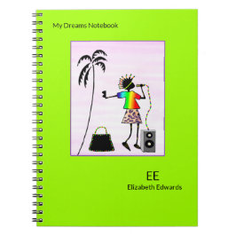 Caderno Espiral Star Girl, African Art, Music Star