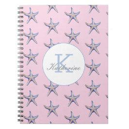 Caderno Espiral Starfish Pattern Beach Marine Custom Name