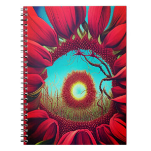 Caderno Espiral Stargate de Girassol Vermelho