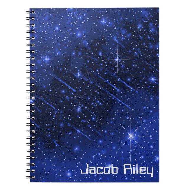 Caderno Espiral Starry Galaxy com nome personalizado (Frente)