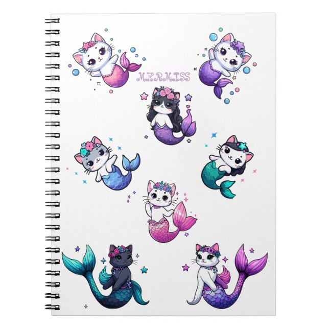 Caderno Espiral Starry Night of the Purrmaid (Frente)