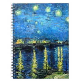 Caderno Espiral Starry Night Over the Rhone (1888) Van Gogh espira