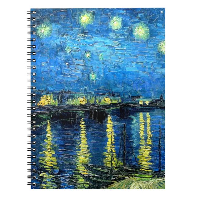 Caderno Espiral Starry Night Over the Rhone (1888) Van Gogh espira (Frente)