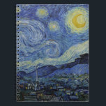 Caderno Espiral "Starry Night" por Van Gogh<br><div class="desc">Este design apresenta uma reprodução inalterada e sem edição,  de alta resolução,  da famosa pintura "Noite Estrelada" de Van Gogh.</div>