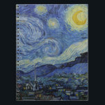 Caderno Espiral Starry Night & Van Gogh /famosa arte de vintage<br><div class="desc">Notebooks/Diários: Mundo dos famosos trabalhos de arte de colheita holandeses - "A Noite Estrelada" & Vincent van Gogh é um óleo na canvas pintado em junho de 1889, ela descreve a visão da janela voltada para leste do seu quarto de asilo no Santo-Rémy-de-Provence, pouco antes do nascer do sol. Van...</div>