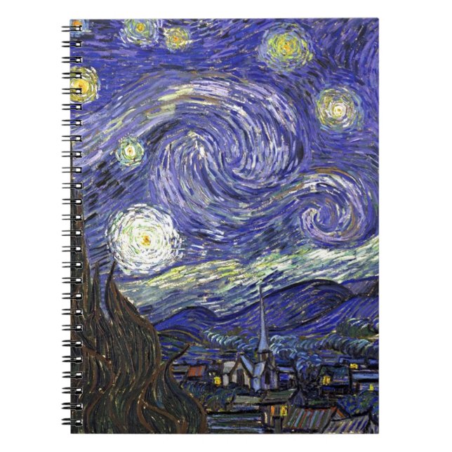 Caderno Espiral Starry Night, Vincent Van Gogh. (Frente)