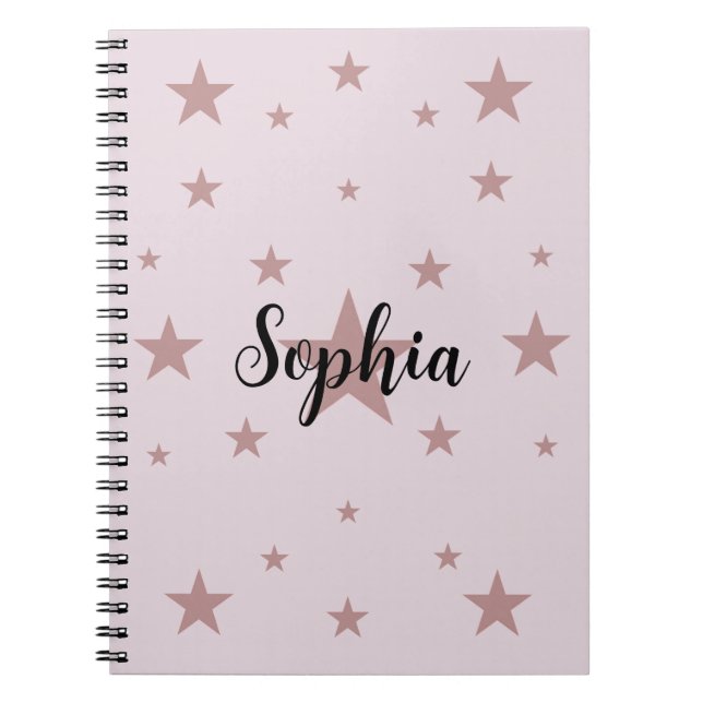 Caderno Espiral Starry Pink: Notebook Espiral Personalizado (Frente)