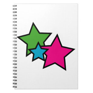Caderno Espiral Stars Neon