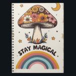 Caderno Espiral Stay Magical Mushroom Notebook | Boho Cute Journal<br><div class="desc">Stay magical every day ✨ This beautiful spiral notebook features a dreamy boho mushroom design with warm earthy tones, delicate flowers, and a soft rainbow — perfect for adding a touch of magic to your daily routine. 🍄 Ideal for: • Journaling & self-expression • School notes • Creative writing •...</div>