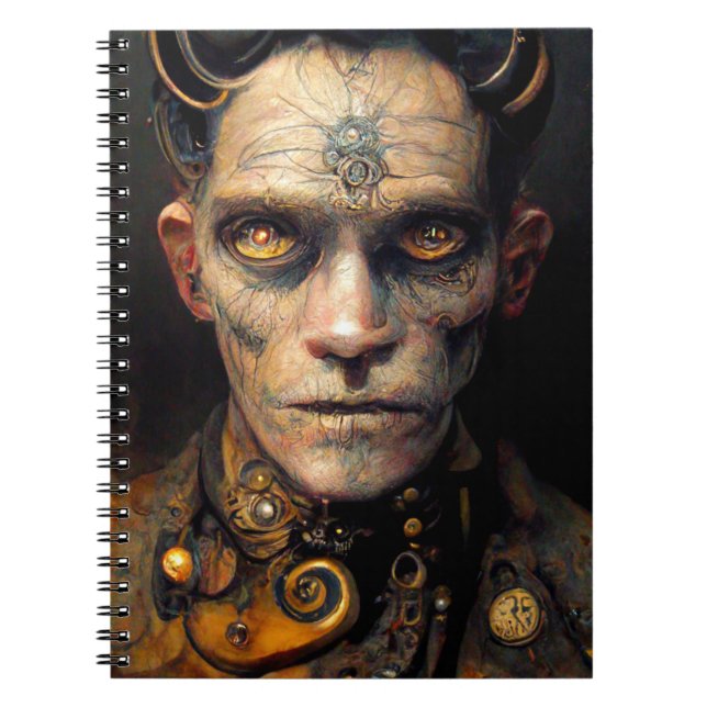 Caderno Espiral Steam Punk Celestial Demon Digital Art (Frente)
