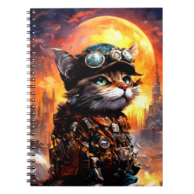 Caderno Espiral Steampunk Cat II (Frente)
