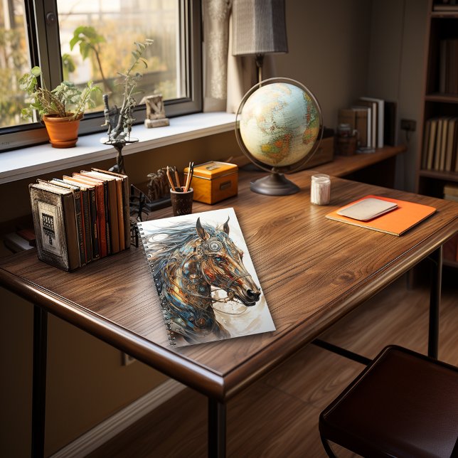 Caderno Espiral Steampunk Fantasy Horse (Criador carregado)