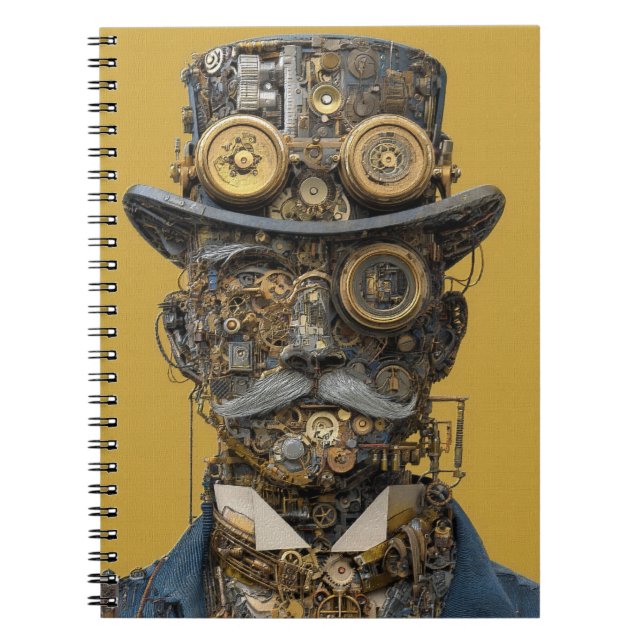 Caderno Espiral Steampunk Mechanical Gentleman (Frente)