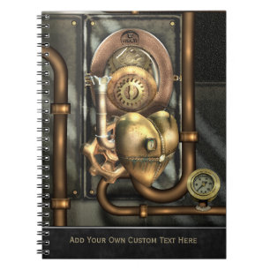 Caderno Espiral Steampunk no coração
