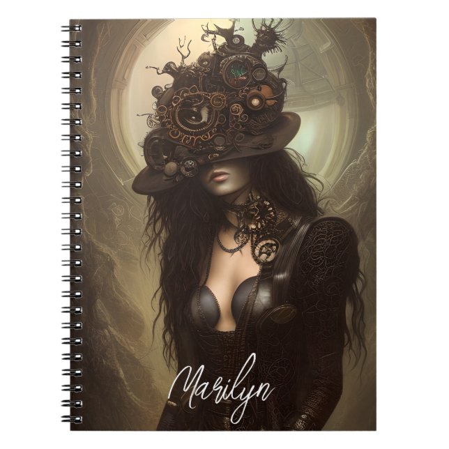 Caderno Espiral Steampunk Oculta Seus Olhos (Frente)