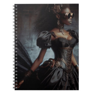 Caderno Espiral Steampunk Raven Woman