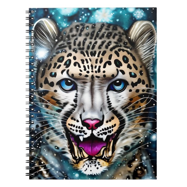 Caderno Espiral Steampunk Snow Lepard (Frente)