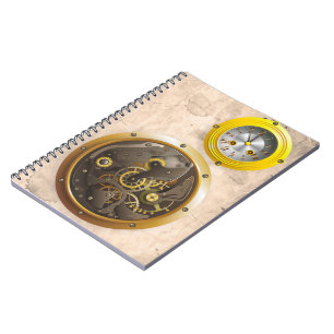 Caderno Espiral Steampunk Uhr