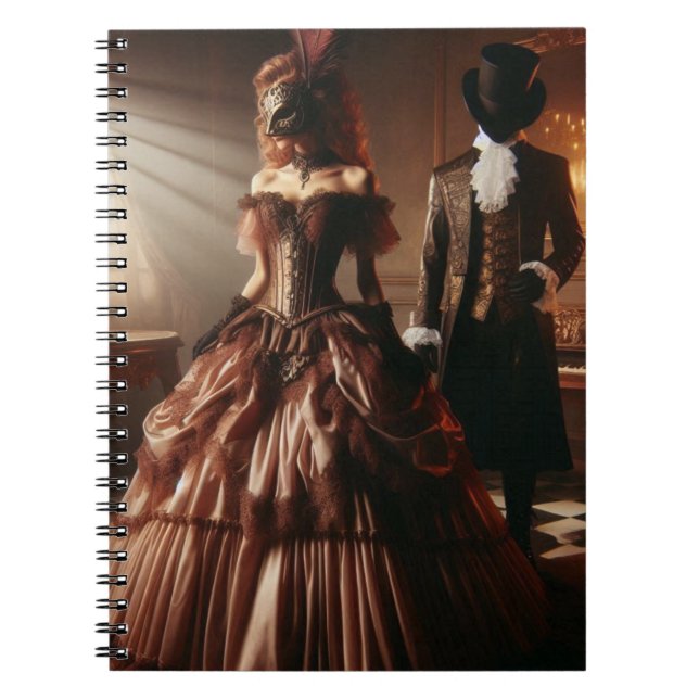 Caderno Espiral Steampunk Victorian Fantasy Art Masquerade  (Frente)