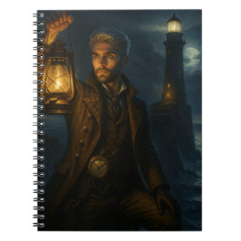 Caderno Espiral Steampunk Victorian Fantasy Lighthouse Keeper