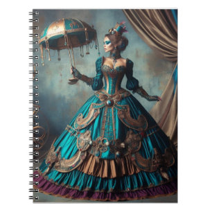 Caderno Espiral Steampunk Vintage Victorian Lady Circus