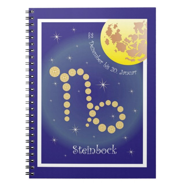 Caderno Espiral Steinbock 22. Dezember bis 20. Januar Notizheft (Frente)