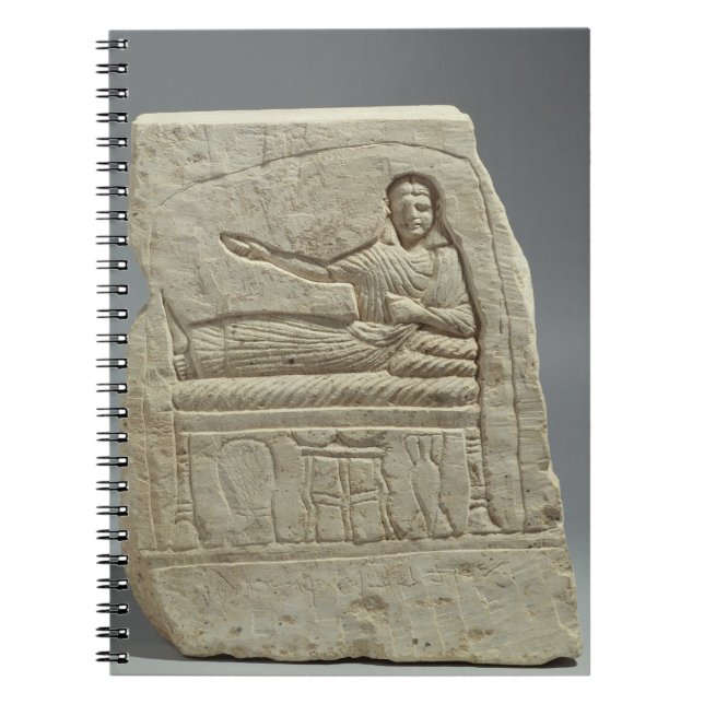 Caderno Espiral Stela funerário em nome da senhora Artemis, franco (Frente)