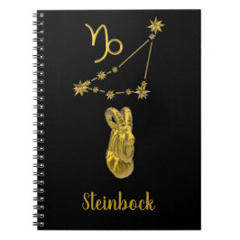 Caderno Espiral Sternzeichen Steinbock, gold -