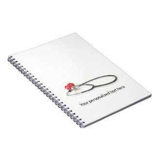 Caderno Espiral Stethoscope with Heart | Medical Care & Healthcare