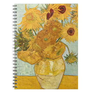 Caderno Espiral Stilleben mit 12 Sonnenblumen de Vincent van Gogh