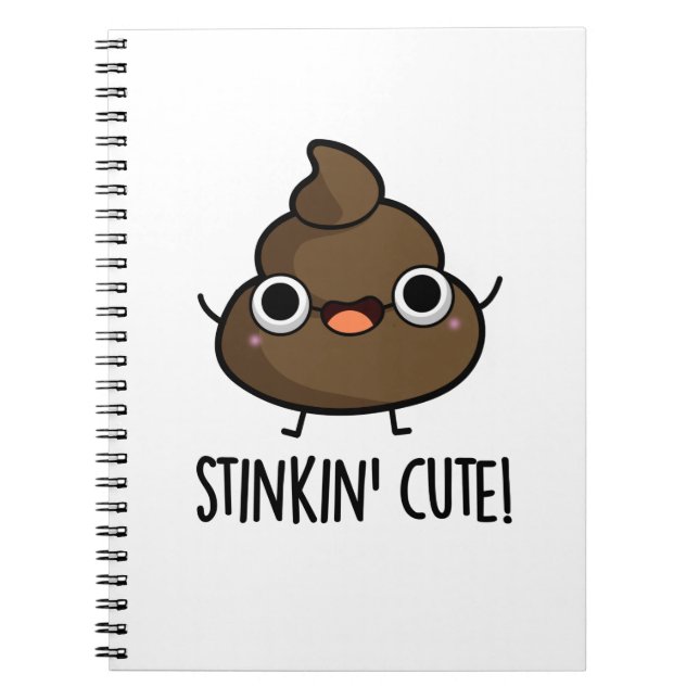 Caderno Espiral Stinkin Cute Engraçado Poo Pun (Frente)