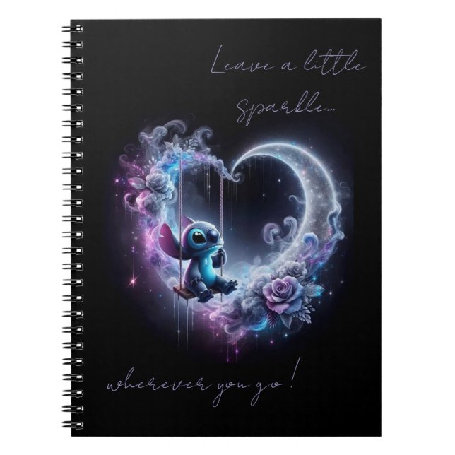 Caderno Espiral Stitch deixa um pouco de brilho (Frente)