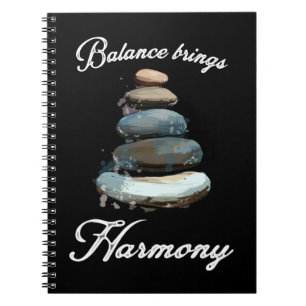 Caderno Espiral Stone Stacking Harmony Rock Balancing